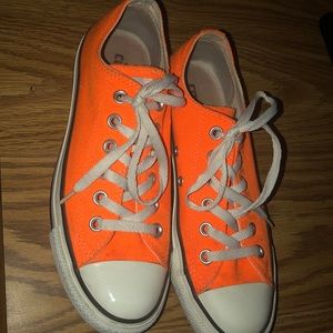 Practically brand new neon orange converse